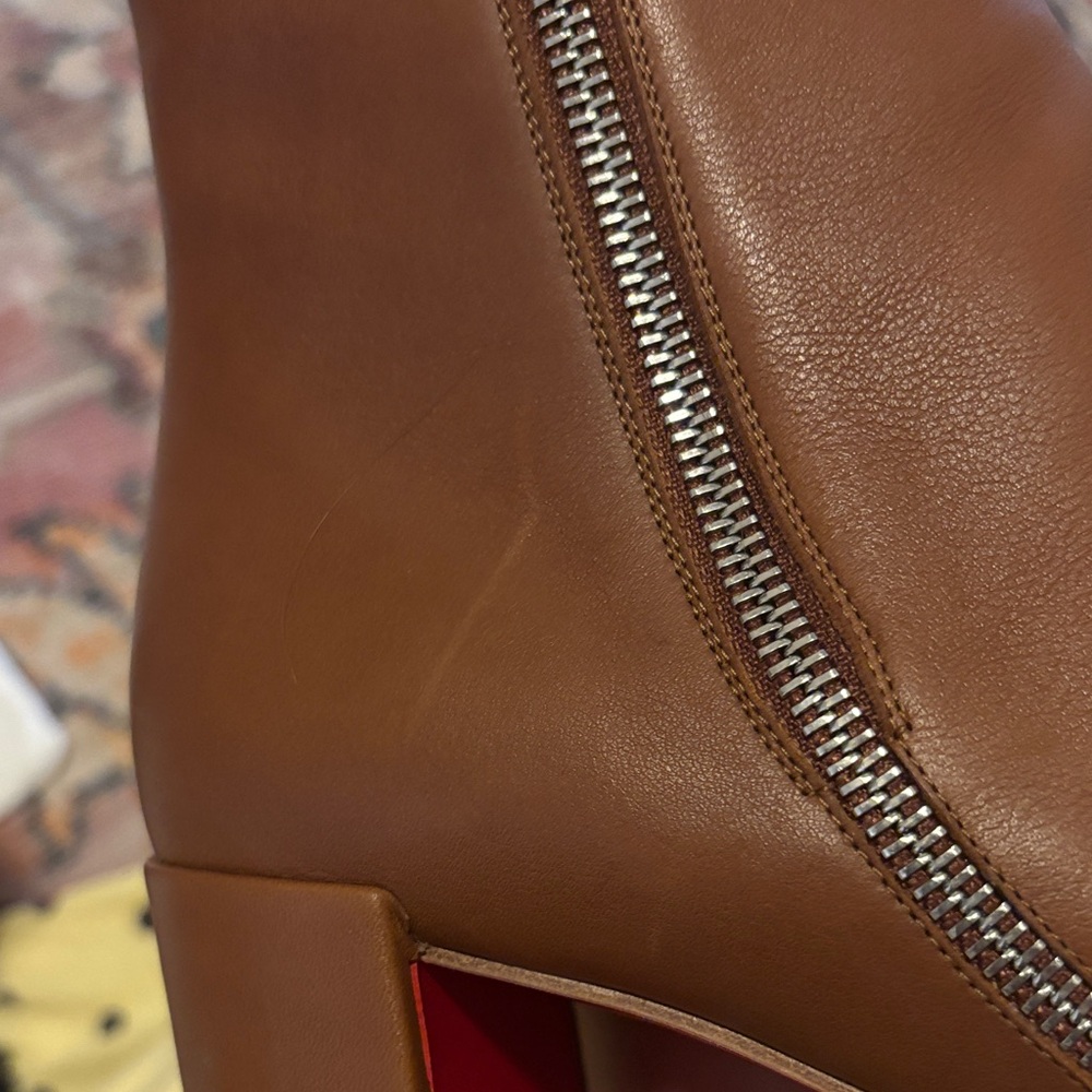 Christian Louboutin Brown Heeled Boots with Red Sole (never worn) - Picture 6 of 6